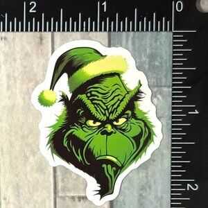 🌀10/$10🌀 Mean One Grinch Christmas Reusable Waterproof Vinyl Sticker